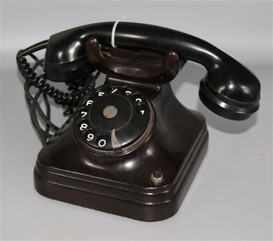 A Luftwaffe Officers telephone: 2nd World War with markings on base